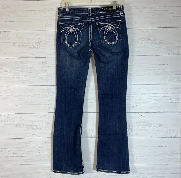 L.A. Idol USA Blue Bootcut Denim Jeans (Women's SZ 9) Actual 31X33 - Image 9