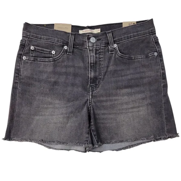 Levis Womens Shorts Black Size 30 Mid Length Zip Fly Stretch Fabric 29 Inseam - Image 12