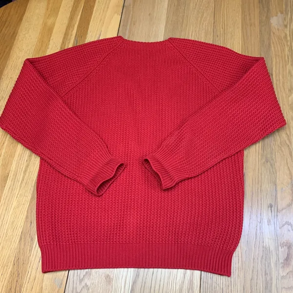 Meggi Red 100%‎ New Wool Hand Loomed Sweater Made in Germany Womens Large VTG - Image 6