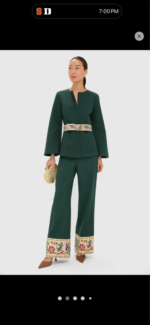 Tuckernuck Garden scrollwork jacquard Cuff Erin Pant - Image 2