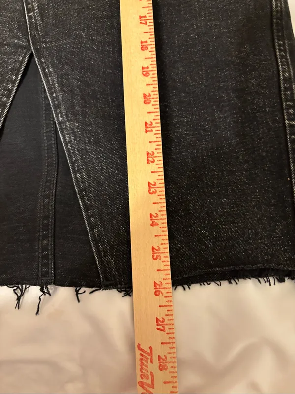 Abercrombie & Fitch Black Denim Midi Skirt Slit 27/4 - Image 6