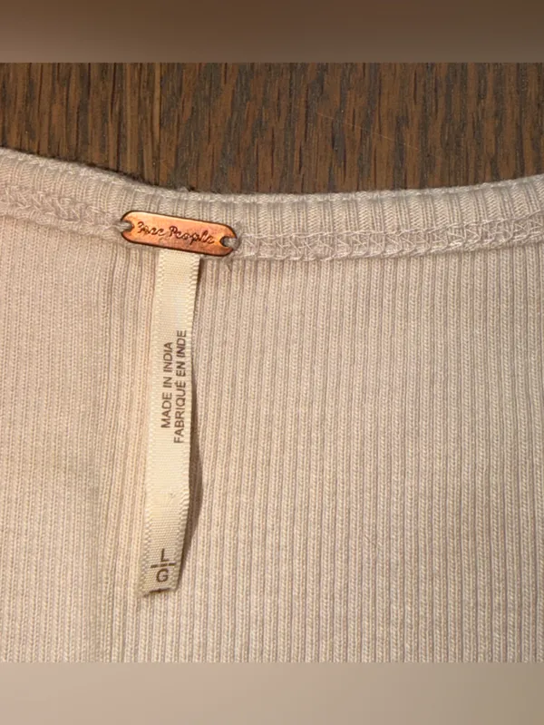 Free People Embroidered V-Neck Peasant Top in Cream and Mustard - Image 3