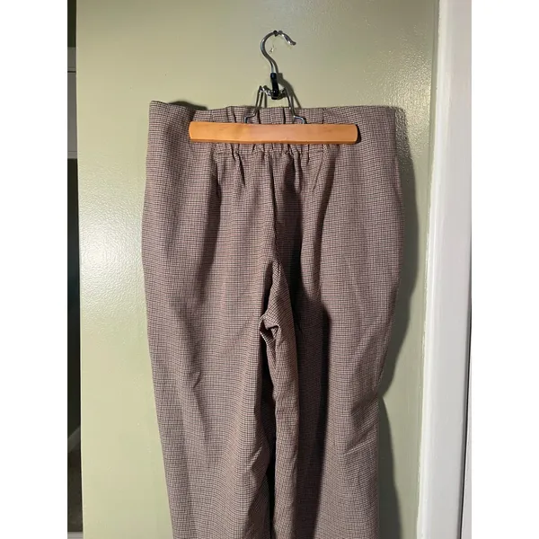 A New Day Womens Sz 6 Wide Leg Dress Pant Trousers Pleated Houndstooth Cream Tan - Image 6