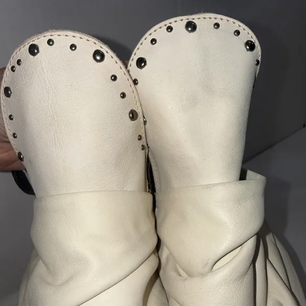 Freebird Distressed Festival Stud Jericho White‎ Leather Boots Ankle Booties 12 - Image 6