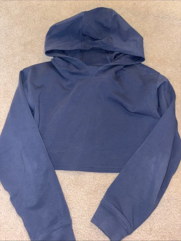 Lululemon All Yours Cropped Hoodie Ink Blue - Image 3