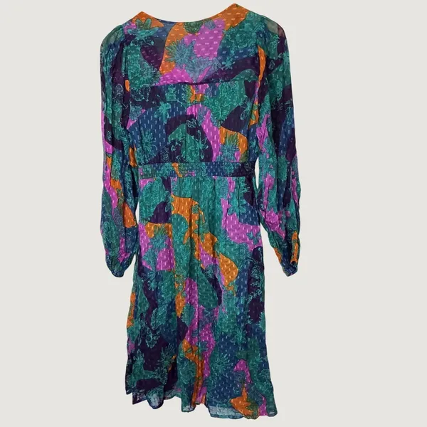 Fruch Paris Holy Camouflower Midi Dress XS Multi Color Floral Button Front NEW - Image 3