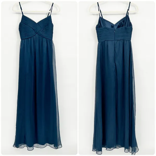 BHLDN Anthropologie Womens Bridgette Chiffon Bridesmaid Romantic‎ Maxi Gown XS - Image 3