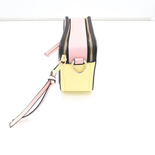 Snapshot Camera Bag Pink Yellow Saffiano Leather Crossbody Bag - Image 3