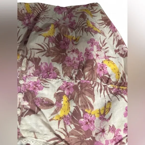 Sonoma Floral Banana Poplin Pajama Cami Tank Top Loungewear Tropical Coquette L - Image 9