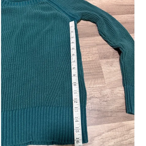 American‎ Eagle Green Shaker Knit Crew Neck Raglan Sweater Size Small - Image 7