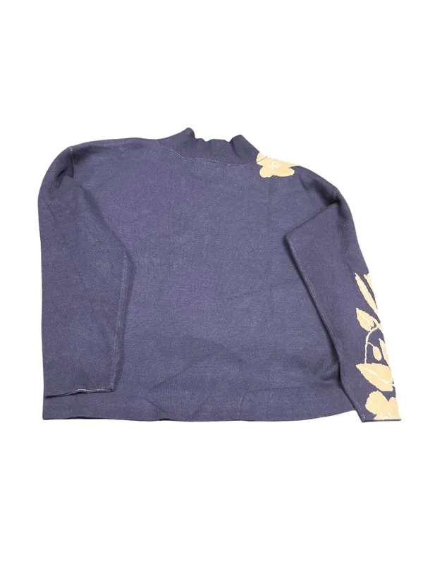 Anthropologie womens blue cream pull over crew neck sweater sz XL SKU 10-784 - Image 11