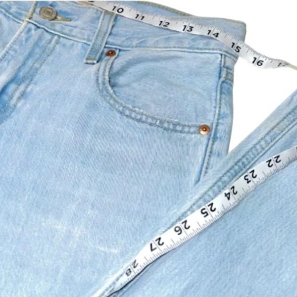 Levi's Light Wash Low Pro Straight Distressed Relaxed Jeans Sz 26 L31” - Image 7