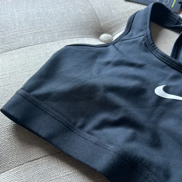 NWT Nike‎ Swoosh Bra Black - Image 5