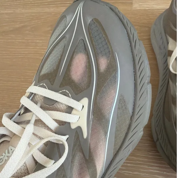 HOKA One One Trail Sneakers Mofate Speed 4 Lite Size US7.5 Sage Gray Cream - Image 4