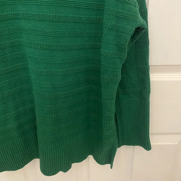 LOFT Mock Neck Tunic Style Textured Sweater in Green - Image 8