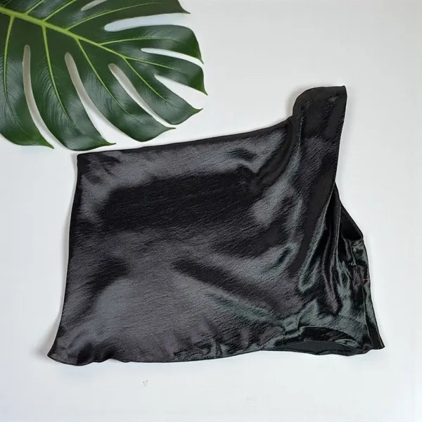 🆕 ASOS Design Textured Satin One Shoulder Asymmetric Twist Top - Image 4