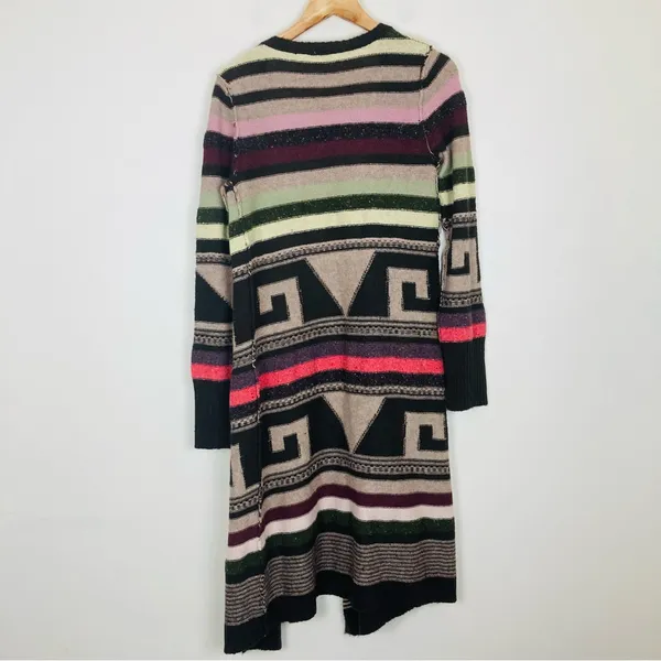 Free People Rolla Costa open sweater duster cardigan with southwestern motif. M - Image 5
