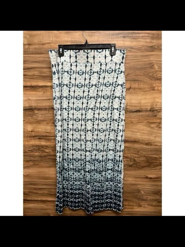 Ana‎ large Maxi Tie-Dye Geometric Print Skirt - Navy/White - Image 3
