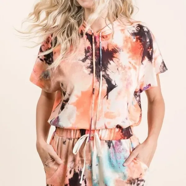 BiBi Tie‎ Dye Terry Hoodie With Drawstring Size L - Image 10
