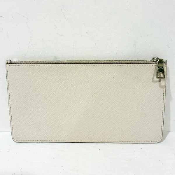 Coach Cream Leather Top Zip Clutch Wallet Pouch - Image 4