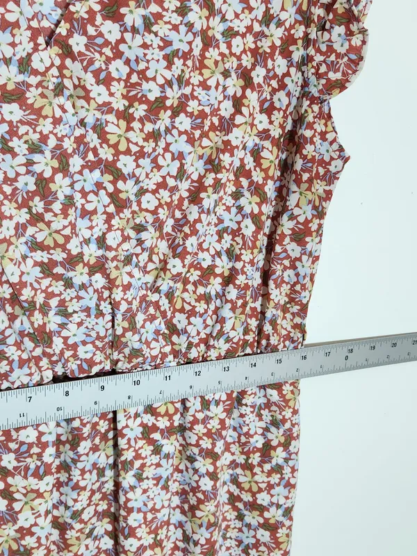 BTFBM Rose Pink Floral High Low Midi Dress Size XL Wedding Guest Dress - Image 10