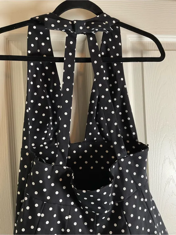ZARA Black Polka Dot Halter Mini Dress - Women's Summer Dress - Image 8