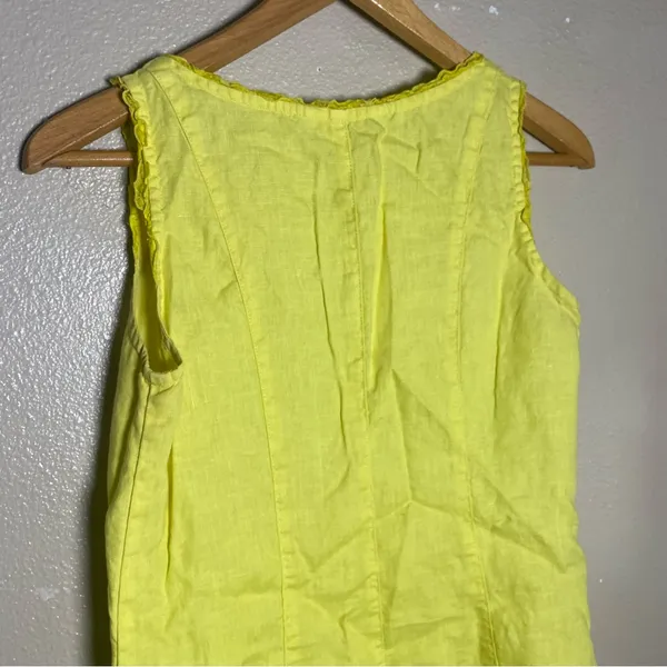 Women's Sleeveless Lime Yellow Summer linen Midi Dress Coastal‎ Beach Breathable - Image 6