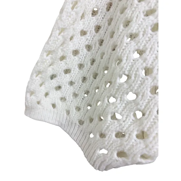 PrettyLittleThing White Open Knit Polo Dress size XL - Image 5