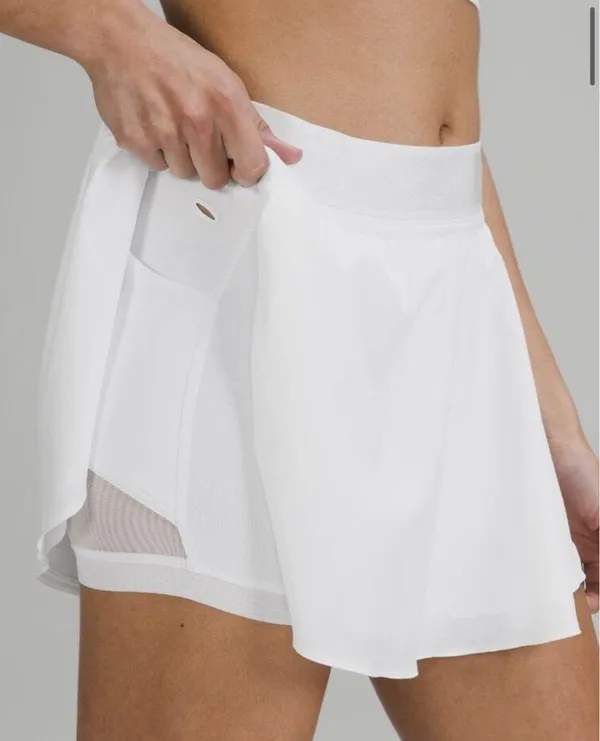Lululemon Women's Court Rival High Rise Tennis Skirt Regular White Size 4 - Image 2