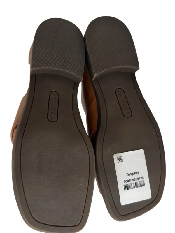New FRYE AND CO. Tulia Cognac Vegan Leather Criss Cross Open Instep Sandals 6.5 - Image 9