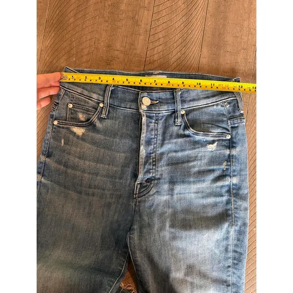 MOTHER The Stunner Ankle Fray Graffiti Girl Denim Distressed Jeans Women’s sz 24 - Image 12