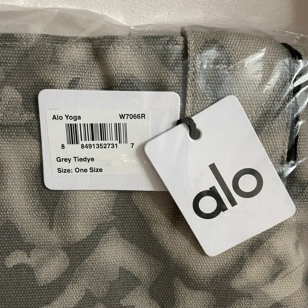 NWT Alo Yoga Shopper Tote Bag Tie Dye Oversized Heavy Duty Canvas Grey/Black - Image 10