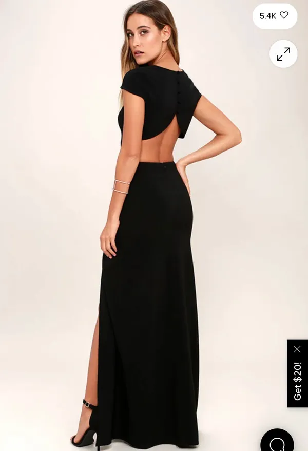 Lulu's Conversation Piece Black Backless Maxi Dress - Image 3