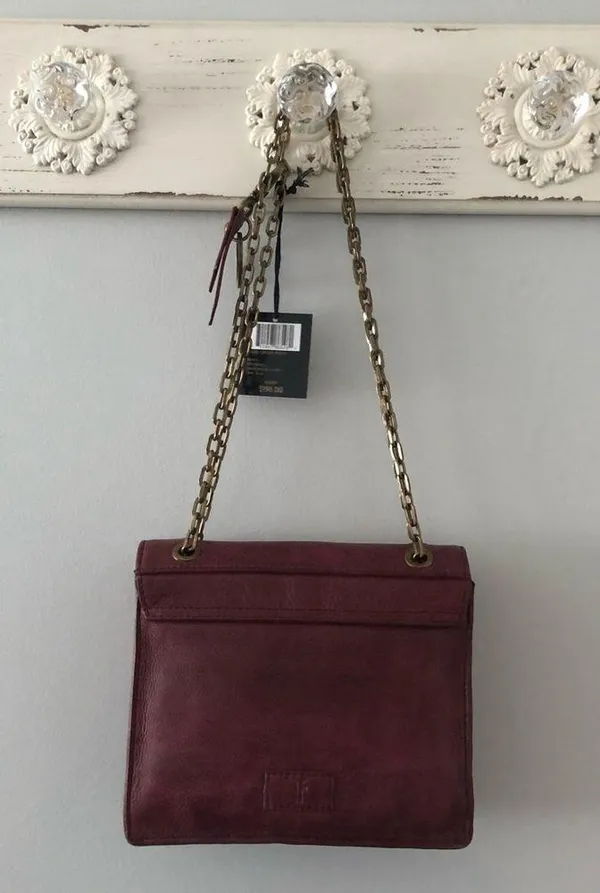 Frye Jade Studded Cross Body Shoulder Bag Purse Brick Red Cherry Red NEW - Image 4