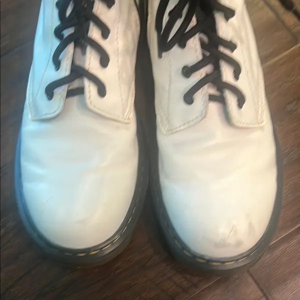 Dr. Martens White Lace-Up/Zippered Boots GUC - Image 5