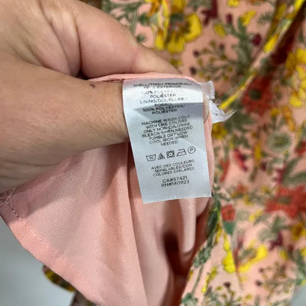 Loft Long Sleeve Floral Wrap Mini Dress Pink Fall Wedding Guest‎ XS - Image 8