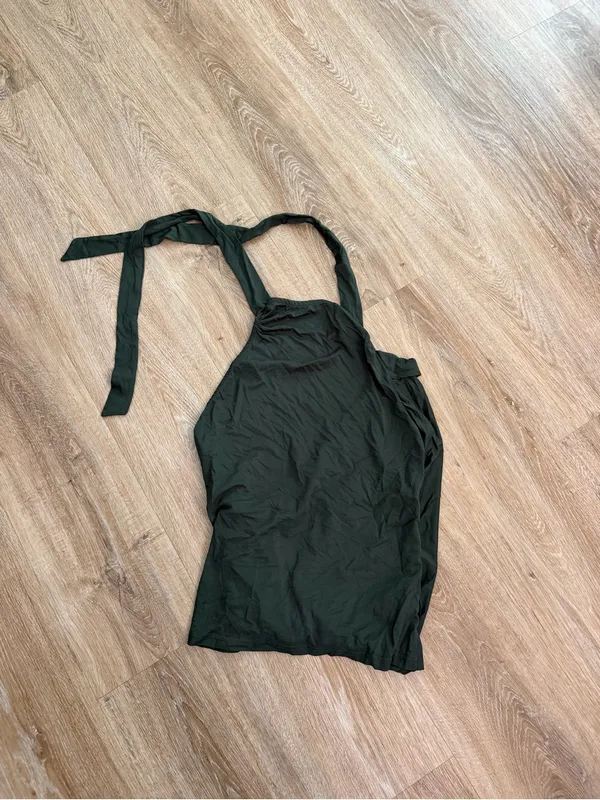 Lulu's Cute Inspiration Dark Green Sleeveless Halter Top - Image 3