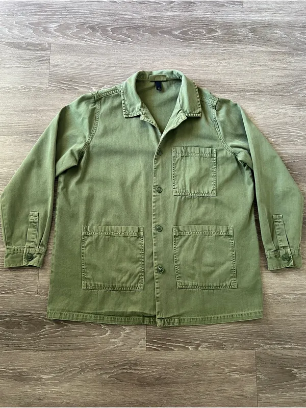 Universal Thread Olive Green Chore Utility Jacket Cotton Relaxed S - Image 2