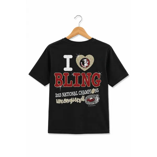 Delta FSU Florida State Seminoles Unisex Tee Size Medium Bling 2013‎ National Champion - Image 2