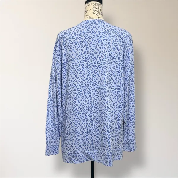 J. Crew M Blue Leopard Print Tunic Cotton‎ Long Sleeve Casual Animal Top NWT - Image 4
