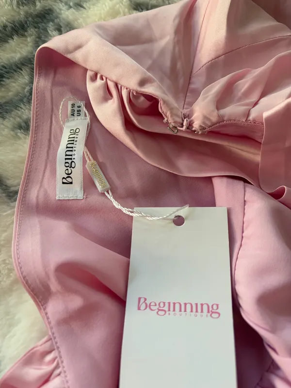 Beginning Boutique Dress Maxi Satin Pink - Image 5