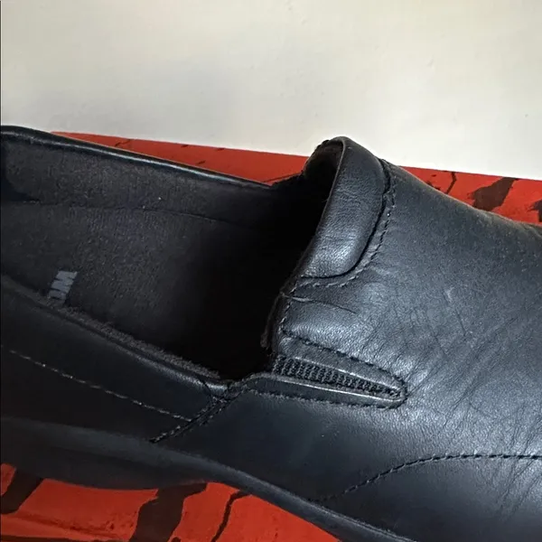 Worx Womens Black Leather Slip On Work Comfort Slip Resistant Shoes‎ Sz 5.5 - Image 3