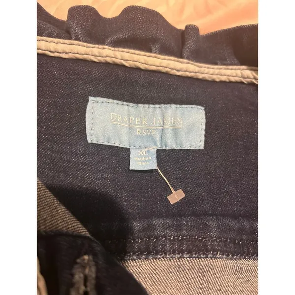 NWT Draper James RSVP Ruffle Trim Dark Denim Jacket Size XL - Image 10