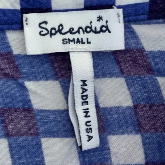 Splendid Gingham Button‎ Down Navy - Image 6