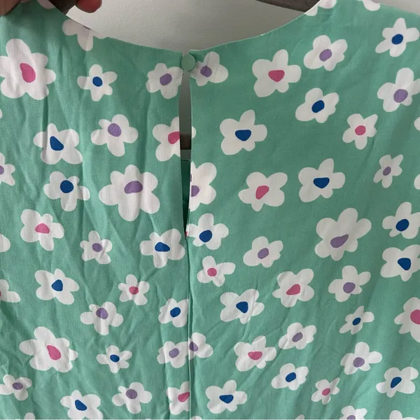 Sugarhill Brighton London Polly Maxi Tiered Dress Green Rainbow Daises NWT 6 - Image 8