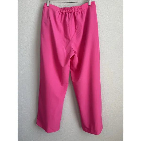 Ming Wang Carmine Rose Pink Wide Leg Pants High Rise Slacks Medium Barbiecore - Image 6