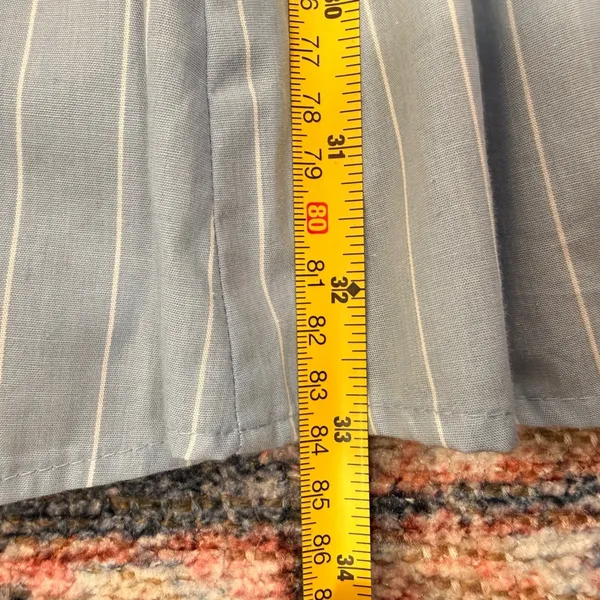 Abercrombie & Fitch Emerson Poplin Pin Stripe Puff Sleeve Mini Dress Size Large - Image 9