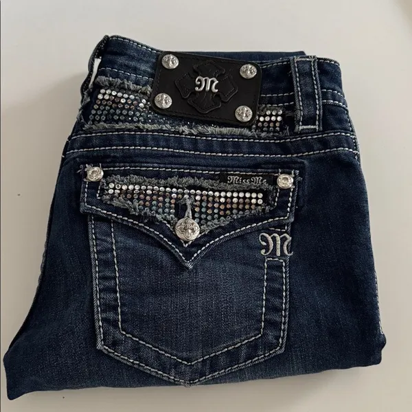 Miss Me Dark Indigo Skinny Jeans EUC - Image 3