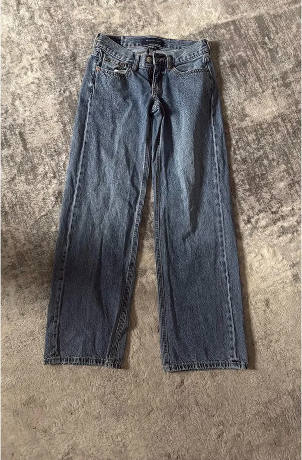 Aeropostale super low rise, baggy wide leg, dark wash jeans - Image 2