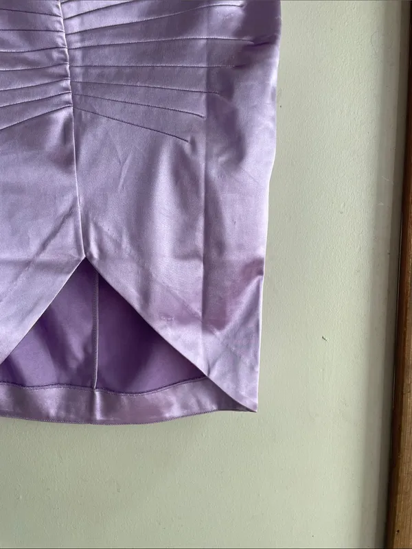 Retrofete Dehl Mini Satin Skirt Lilac - Image 6